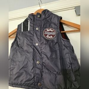 Little Rebel Boys Puffer Vest Jacket Sleeveless Full Zip Black Size 24M